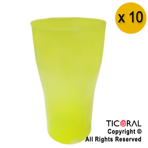 VASO COLA COLOR AMARILLO FLUO x 10